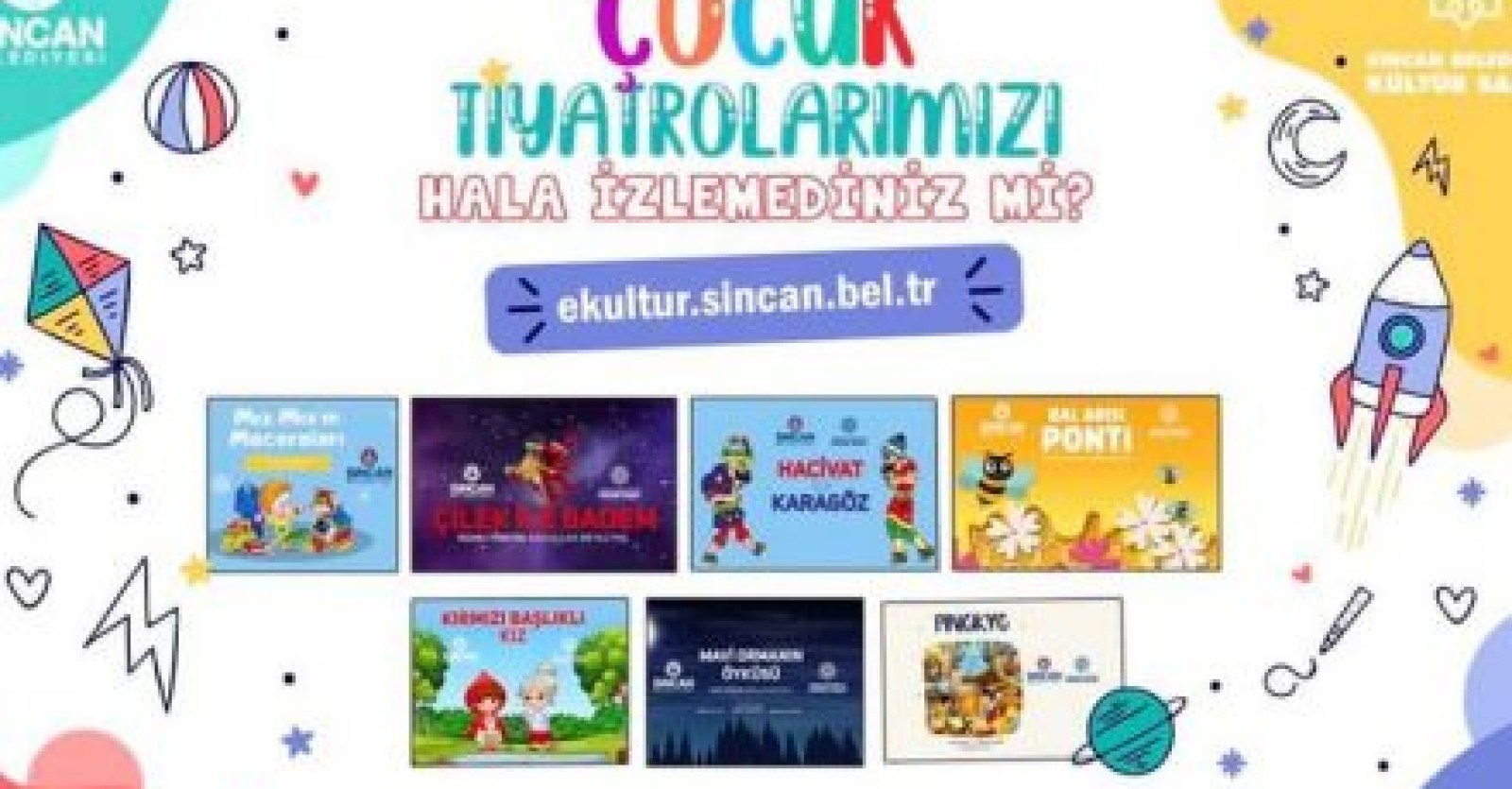 Sevgili çocuklar, tiyatrodan uzak kalmamanız için birbirinden güzel oyunlarımız dijital ortamda sizleri bekliyor.